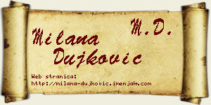 Milana Dujković vizit kartica
